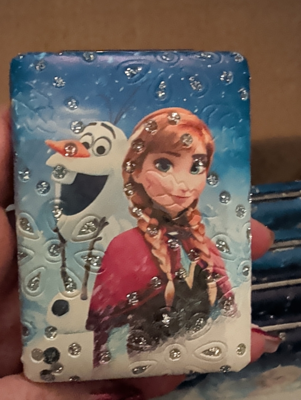 Frozen Anna & Olaf Themed Blue Mirror